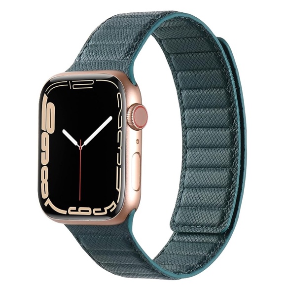 INI Other - INI Leather Magnetic Apple Watch Band in Cross Teal 38MM/40MM/41MM NWOT